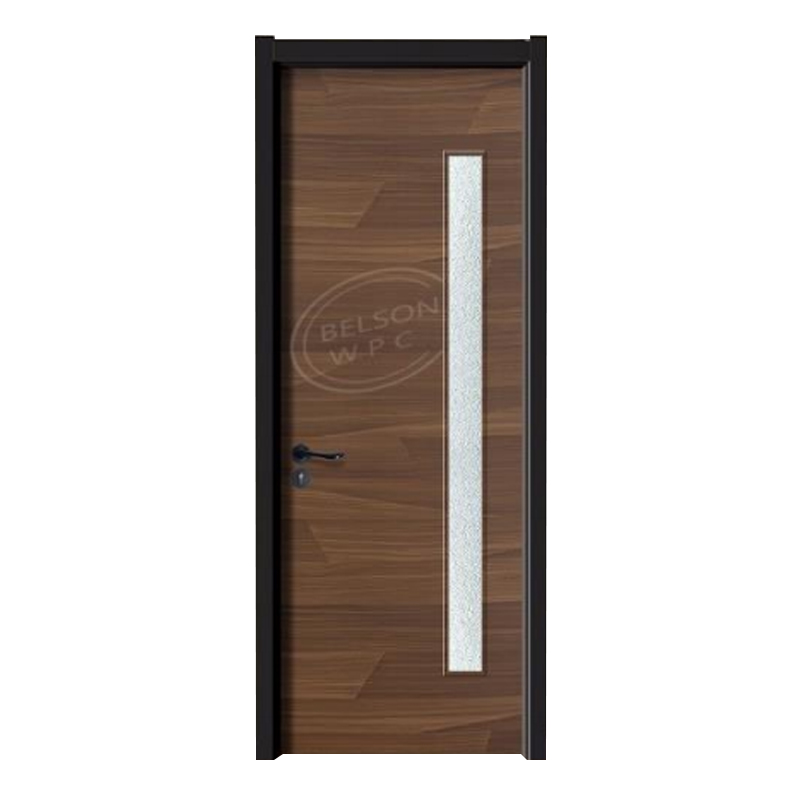 Belson WPC BES-095B litet glas med träfärgad WPC badrumsdörr